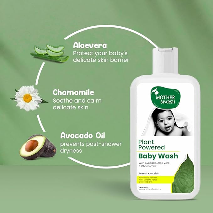 Mother Sparsh Plant Powered Natural Baby Wash, 200 ml