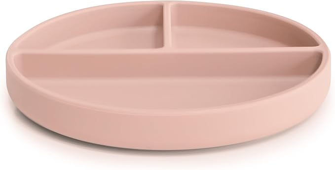 mushie Silicone Suction Plate | BPA-Free Non-Slip Design (Blush)