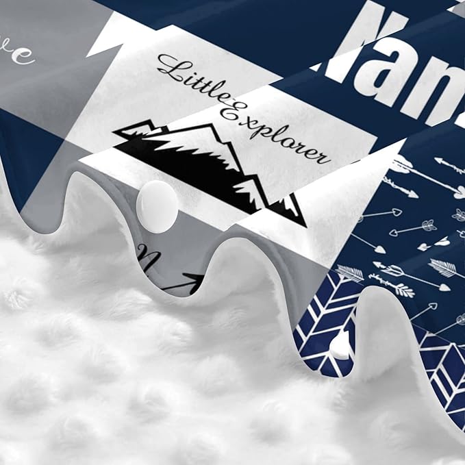 Personalized Woodland Deer Blue Baby Car Seat Canopy for Babies with Name, Custom Adventure Car Seat Covers for Boys, Opening Minky Nursing Breastfeeding Cover Infant Carseat Canopies for Newborn