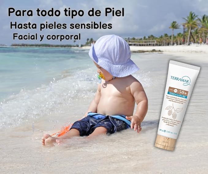 Generic Protector Solar Ecológico para Cara y Cuerpo con Aceite de Frambuesa y Maracuyá 80 g / 2,82 oz. TERRANATURE de Terramar Brands