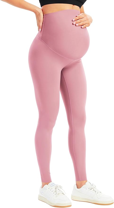 BONVIGOR Women's Maternity Leggings Over The Belly Bump Workout Full Length Leggings Running Active Yoga Pants