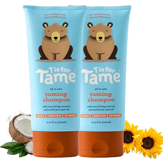 T is for Tame - Baby Shampoo - Plant Based & All-Natural, Pediatrician and Dermatologist Tested, Specially Crafted for your Baby's Gentle Hair - 6.76 fl oz (2 Pack)