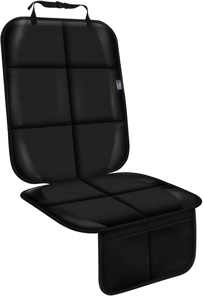 Car Seat Protector, Non-Slip Rubber Padded Backing Seat Protector for Child Seats, Waterproof Thickest Padding Car Seat Protector Under Baby Seat - No Imprint (Black-Ⅰ-1pcs)