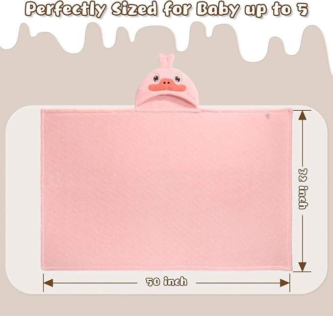 Hooded Towels for Kids, 50" x 32" Large Hooded Bath Towels for Kid, 2 Pack Soft Absorbent Kids Hooded Bath Towel, Thick Animal Hooded Bath Towels for Kids Age 0-5 Years