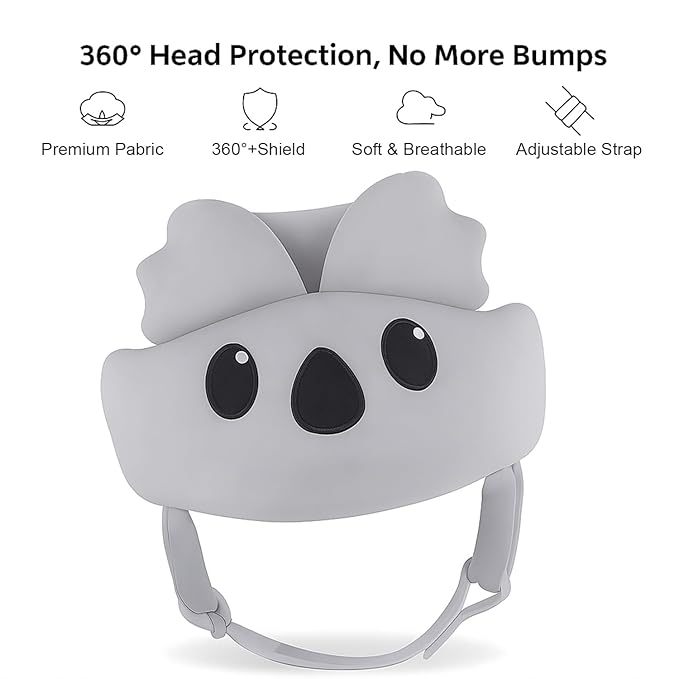 Baby Helmet for Crawling & Walking – Soft & Breathable Toddler Head Protection Cap with Adjustable Strap, Cute Koala Design, 360° Impact Shield, for Infants 8-18 Months