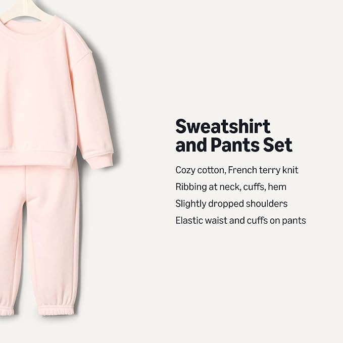 Amazon Essentials x Sofia Grainge Unisex Toddlers and Babies' Sweatshirt & Sweatpant Set