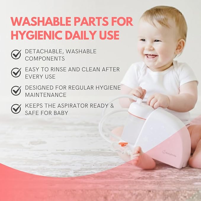 BabySmile – Baby Nasal Aspirator for S-504 Models | BPA-Free Electric Nose Cleaner for Mucus, Snot & Boogers | Simple Controls & Easy-to-Clean Parts | Infant & Toddler Nose Care