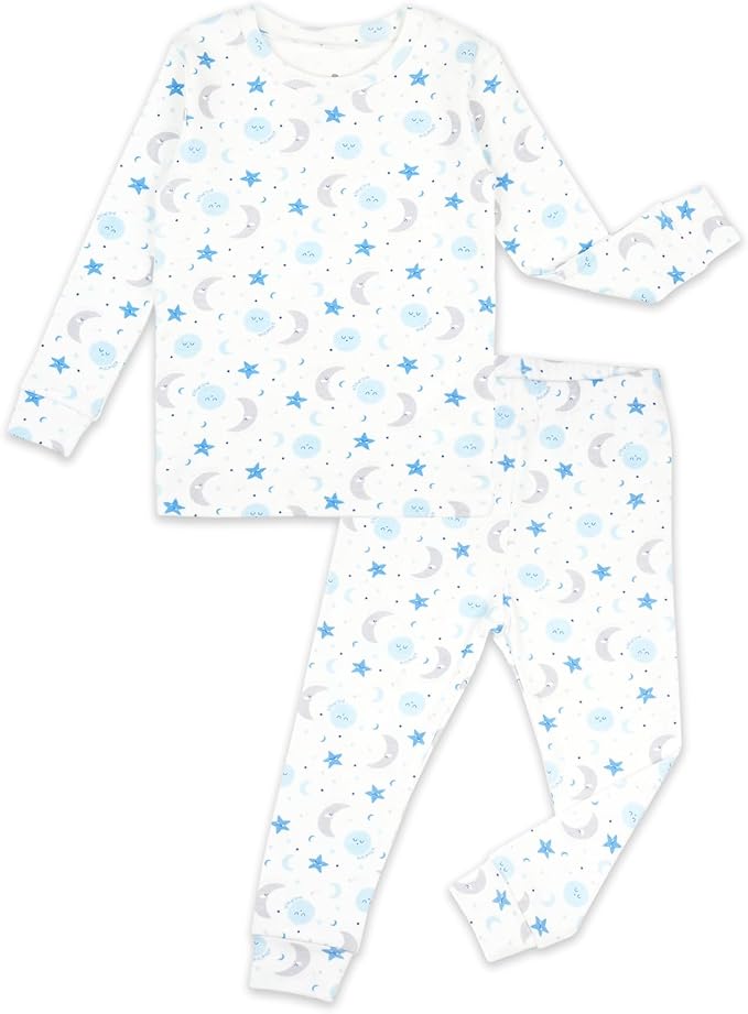 moimoln Sibling Matching 6M-8Y Soft Warm Cotton Modal Character Long Sleeve Snug-Fit Pajama Long Sleeve Sleepwear Daily