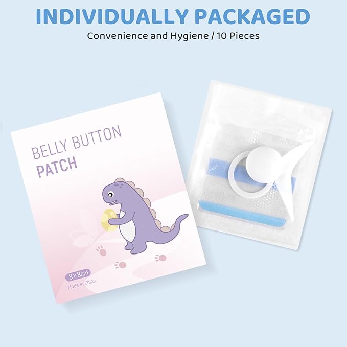 Baby Belly Navel Patches, Waterproof Cotton Pads for Baby Belly Button, Infant Umbilical Patch, Belly Button Patch for Baby Newborn, 8×8cm, 10 Pcs