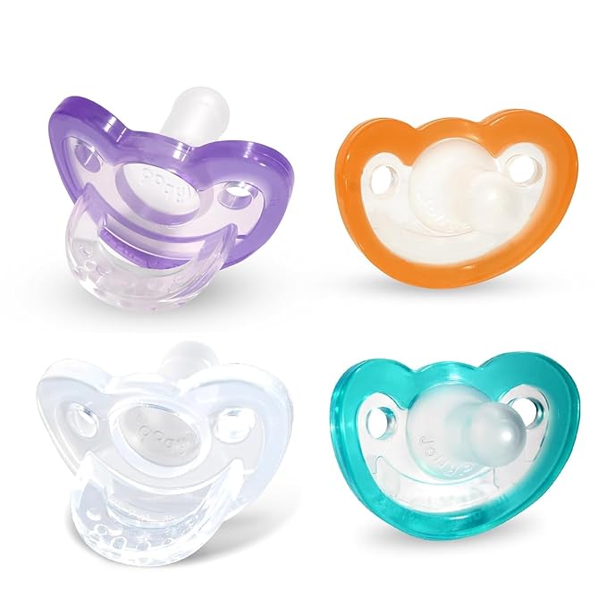 RaZbaby Jollypop Pacifier for Babies 3 Months and Up, USA Made, Natural Shaped Orthodontic Binky, Lovingly Shared in NICUs & Hospitals Worldwide, Medical-Grade 100% BPA-Free - 6 Pack - Variety