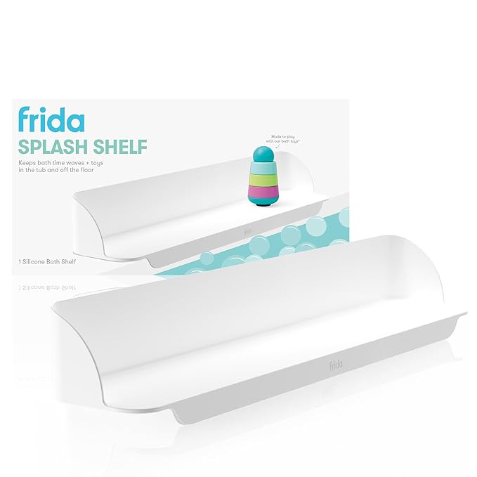 Frida Baby Splash Bathtub Shelf Allows Kids to Splash with No Mess, Shelf Barrier Prevents Water from Escaping Out of The Tub, Extend & Use As Surface to Play On, Attaches to Tubs & Folds to Put Away