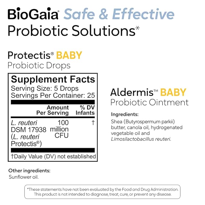 BioGaia Baby Probiotic Essentials For Digestive & Skin Health | Drops Ease Colic, Gas & Tummy Issues | Ointment Soothes & Hydrates Dry, Irritated Skin