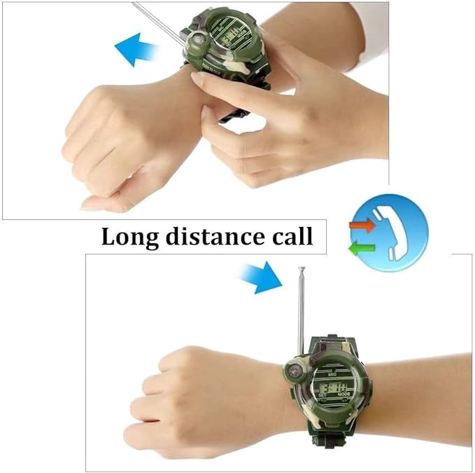 Walkie Talkie for Kids,Walkie Talkies Watch Spy Army Toys Gifts for Children,Two-Way Radio Walky Talky Watches with Flashlight Children Outdoor Game Interphone Toy Game(2 Pack)