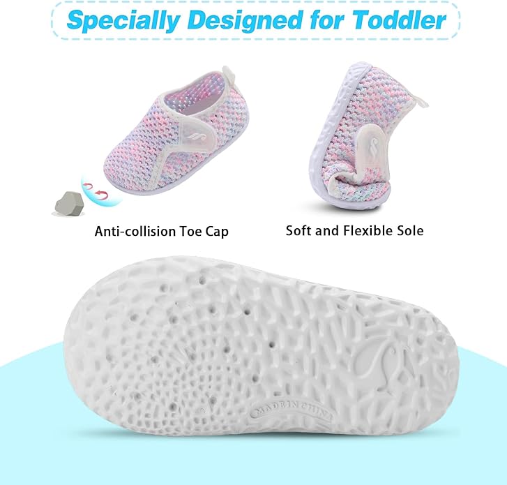 JIASUQI Baby Boys Girls Barefoot Swim Pool Water Shoes Beach Walking Sandals Athletic Sneakers