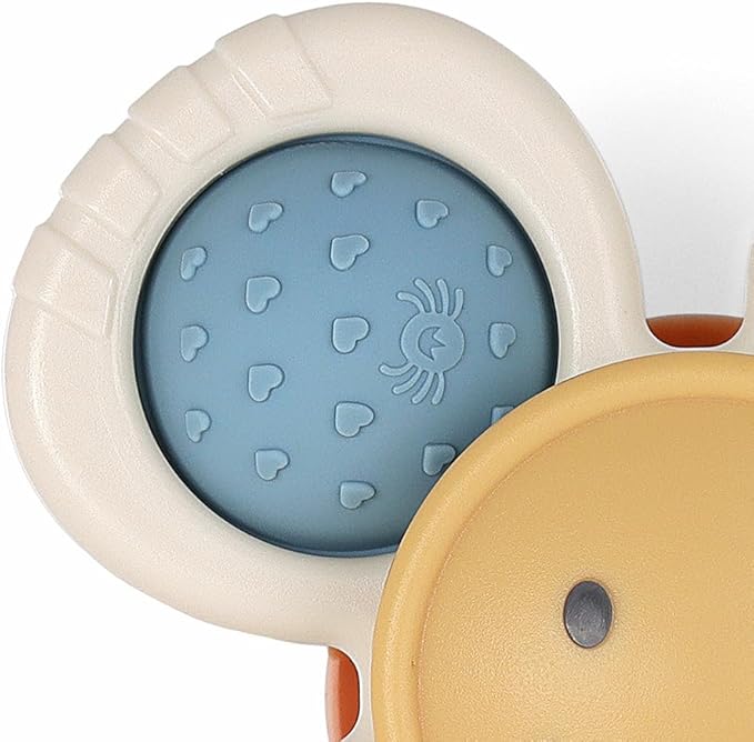 Itzy Ritzy Pop & Whirl – Fidget Spinner Travel & Bath Toy for Babies & Toddlers – Fidget w/Textured Silicone Poppers to Develop Fine Motor Skills – Sticks to Highchairs, Tables, Tubs More (Smile)