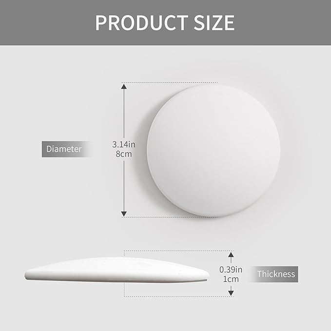 Door Stoppers - 3.14" White Door Stoppers for Wall (8 Pack), with Heavy-Duty Adhesive - Wall Protector & Shock-Absorbent Protectors from Door Knobs - Prevents Scratches on Walls & Doors