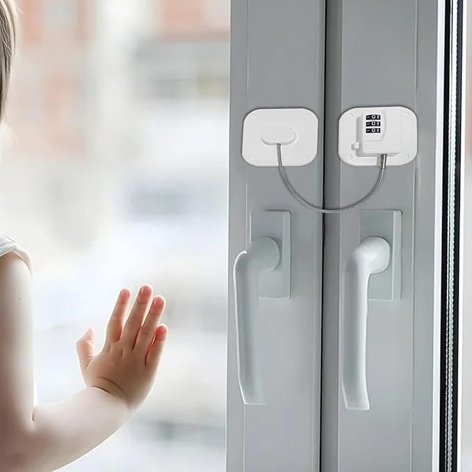 Refrigerator Lock, MOYONTE Fridge Locks for Kids Cabinet Locks Baby Proofing Child Safety Locks for Upright Freezer Drawers Cabinets Doors Windows Dressers Stove (White)
