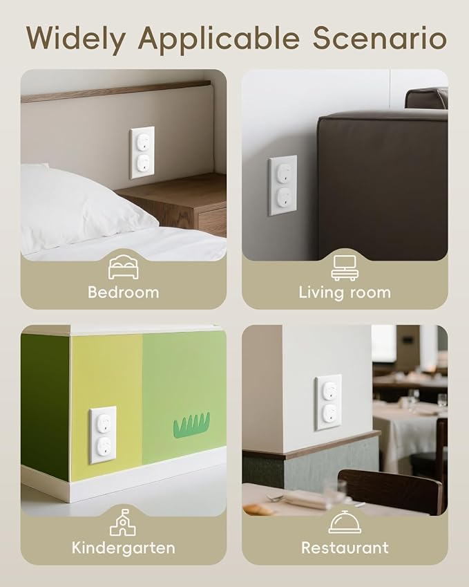 Outlet Covers Baby Proofing - 40 Pack Plug Covers Baby Proofing with Unique Rotating Design, Plug Covers to Prevent Electrical Shock, for US 3-Prong, Home, Office, School, White