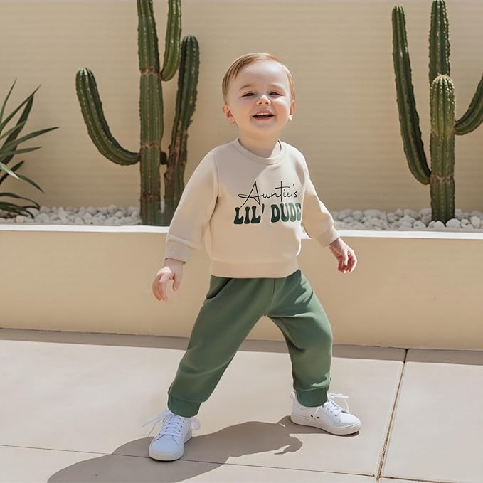 Infant Baby Boy Fall Clothes Set Funny Letter Sweatshirt Pant Outfit Toddler Winter Clothes 6 12 18 Months 2T 3T