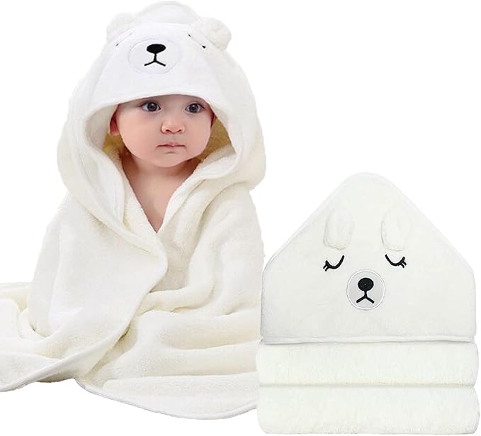 Hooded Baby Towels - Premium Ultra Soft Organic Baby Bath Towel – Absorbent and Hypoallergenic Towels for Baby Boy Girl, Toddler, Newborn Essentials (1 Pack Bear)