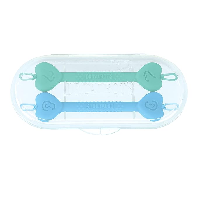 Dr. Talbot’s Baby Safe Nose and Ear Cleaner Set with Hygienic Travel Case, Gentle Dual-Ended Easy Mucus and Wax Remover Tool, 2 Pack, Neutral Colors
