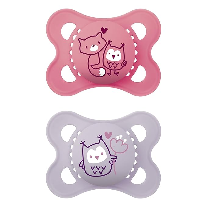 MAM Original Matte Baby Pacifiers 0-6 Months, Binky for Newborn Babies, BPA-Free Skin Soft Silicone Nipple, Easy to Clean, Developed with Medical Experts, 2 Count, With Sterilizer Case, Made in Europe