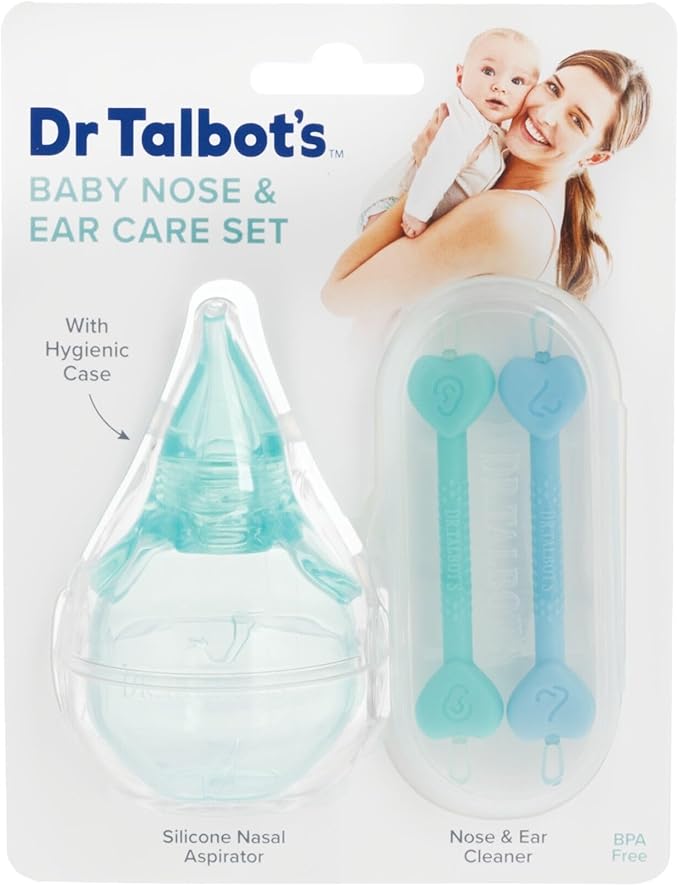 Dr. Talbot's Baby Nose and Ear Care Set - Nasal Aspirator and Nose and Ear Cleaner Tools for Babies - Baby Registry Essentials