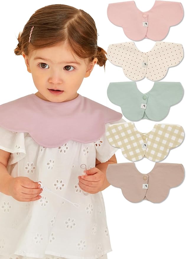 Konny Baby Bibs 3/5/7-Pack Set, 360 ° Rotate, Soft and Absorbent Bandana Drooling for Boys Girls baby Essentials