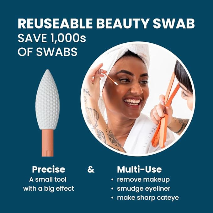 LastSwab® Reusable Cotton Swabs for Gentle and Eco-Friendly Beauty Routines - The Sustainable Alternative to Single-Use Q Tips - Zero Waste & Easy to Clean - Comes with a Convenient Travel Case Holder