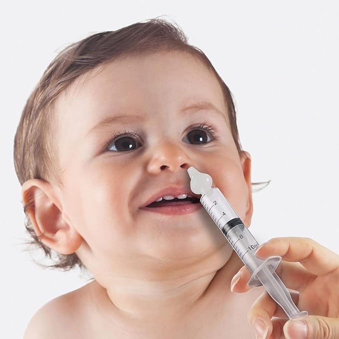 Nasal Syringe for Baby - 4PCS with Cleaning Tools - Safe Silicon Baby Nasal Aspirator Qucik Syringe Nose Cleaner Rinsing Tool for Baby/Infant/Kid (Transparent, 4PCS)