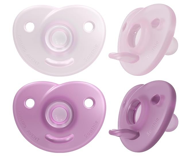 Philips Avent Soothie Heart Pacifier, Pink/Light Pink, 0-3 Months, 4 Pack, SCF099/42