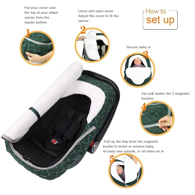 Yoofoss Baby Stroller Bunting Bags Winter Carseat Canopies Cover to Protect Baby from Cold Wind, Super Warm Plush Fleece Baby Carrier Cover for Infant Boys Girls
