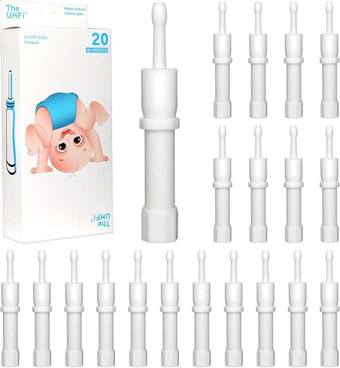 Gas and Colic Reliever for Babies, Baby Gas Colic Relief, Natural Solution for Baby Colic and Gas Relief, 100% Safe & Effective Instant Constipation Relief for Babies, 20 Count (White)