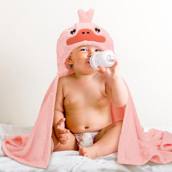 Hooded Towels for Kids, 50" x 32" Large Hooded Bath Towels for Kid, 2 Pack Soft Absorbent Kids Hooded Bath Towel, Thick Animal Hooded Bath Towels for Kids Age 0-5 Years