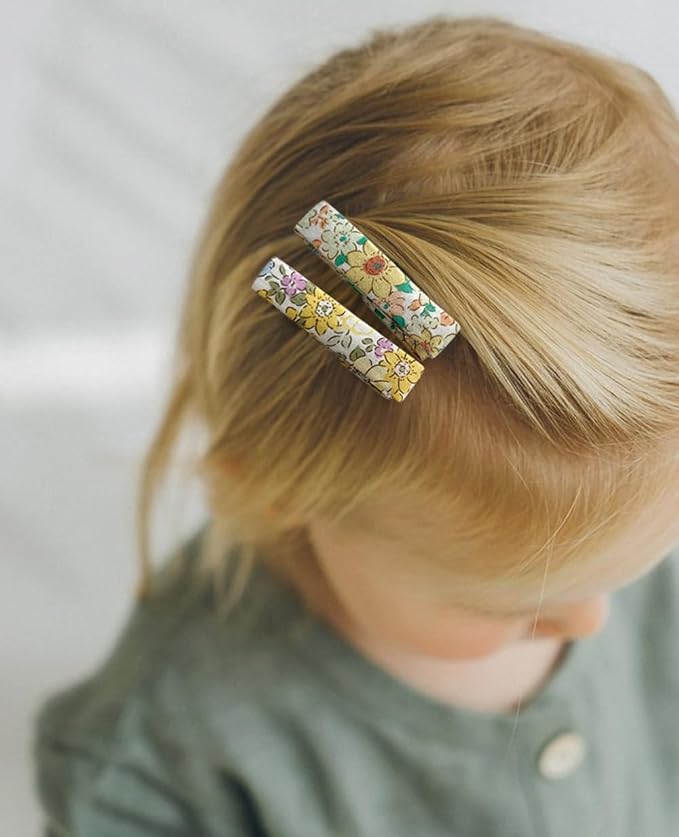Cherssy Floral Hair Clips for Girls, 28Pcs Fully Lined Alligator Clips for Fine Hair, Handmade Hair Accessories and Barrettes for Baby Toddler Kid School Girls