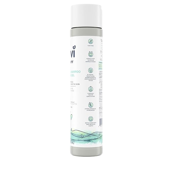 Vivvi & Bloom Gentle 2-in-1 Baby Wash & Shampoo Cleansing Gel, Leaves Sensitive Skin Feeling Healthy & Moisturized, Fragrance-Free, Formulated Without sulfates, paraben, & Dyes, 10 fl. Oz