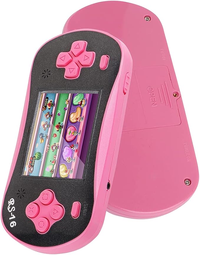 Handheld Game for Kids - FAMILY POCKET RS16 Portable Classic Controller 260 Game 2.5 inch LCD Retro Arcade Video Game System Children's Birthday Gift (Pink)