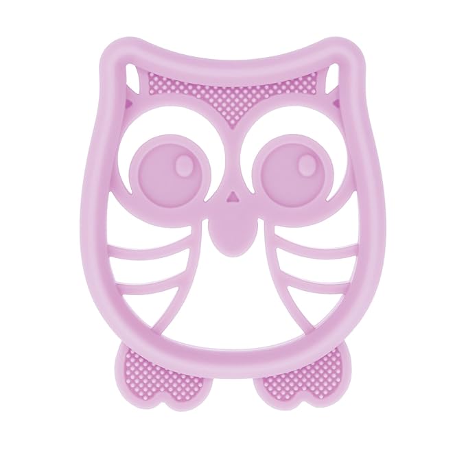 Nuby Soft Silicone Gum Massaging Baby Teether Toy - (2 Pack) Baby Teething Relief Toys for 3+ Months - Owl and Octopus