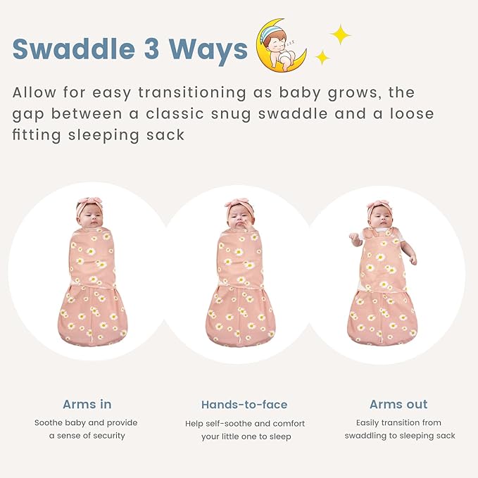 ZIGJOY Baby Swaddle Sleep Sack, 1.0 TOG Sleep Sack Swaddles for Newborns & infant 6-12 Months 100% Cotton Baby Wearable Blanket for Newborn Registry Essentials