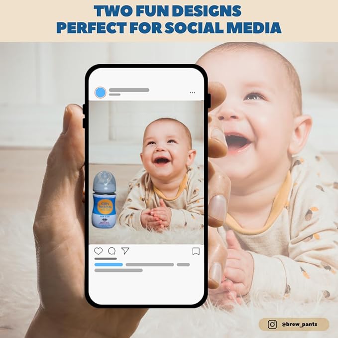 Hard Seltzer Themed Coozies for Baby Bottles - Funny Gift for New Parents & Baby Showers - (2 Premium Designed Neoprene Coozies + BPA/Lead/Phthalate Free Bottle Included)
