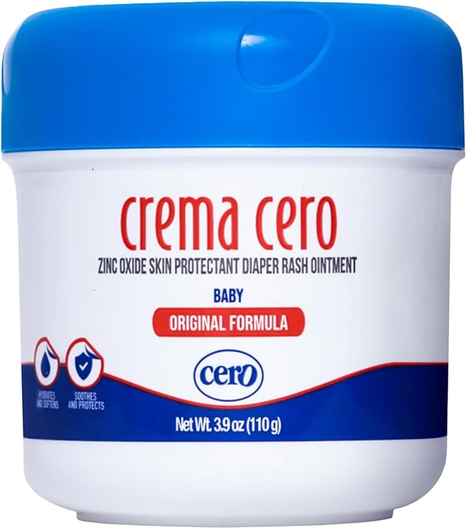 Crema Cero Diaper Rash Cream for Baby With Zinc Oxide – High-Strength Diaper Cream for Quick Relief and Protection – Hydrating and Soothing Baby Balm – 3.9oz