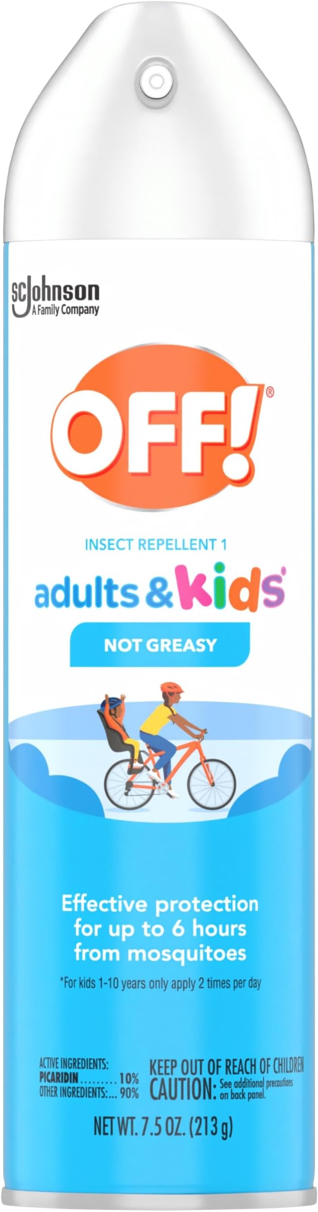 Off! Insect Repellent Aerosol for Adults & Kids, Fragrance-Free Picaridin Bug Spray for Everyday DEET-Free Protection from Mosquitoes and Ticks, 7.5 Oz