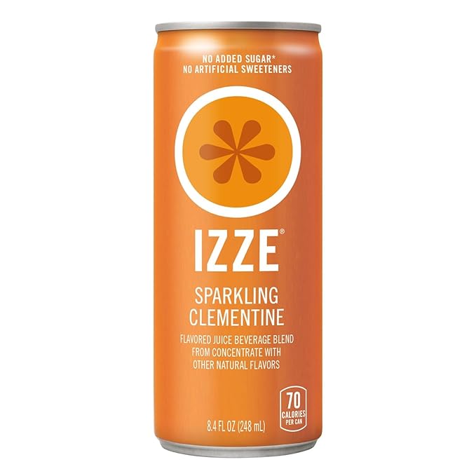 IZZE Sparkling Water Juice Beverage Blend, Dawn Variety Pack, Mango, Clementine, Strawberry, Pomegranate, No Sugar Added, 8.4 FL OZ, 24 Cans (Pack of 2)