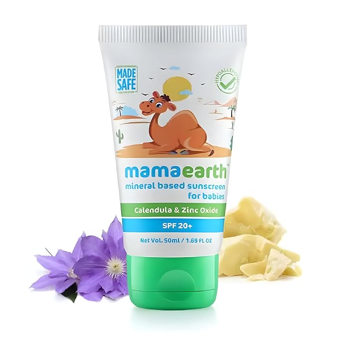 Mamaearth Mineral Based SPF 20+ Baby Sunscreen (1.69 Fl Oz (Pack of 1))