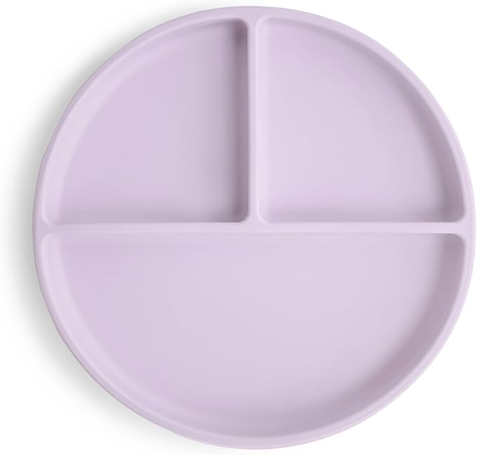 mushie Silicone Suction Plate | BPA-Free Non-Slip Design (Soft Lilac)