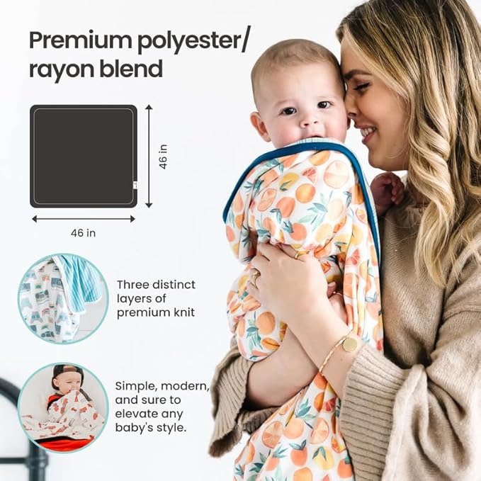 Copper Pearl Three-Layer Baby Blanket: Soft Baby Quilts for Boys and Girls | Breathable, Cozy, Toddler Blanket | Baby Quilt for Newborns | 46x46 Premium Polyester/Rayon | Farmstead