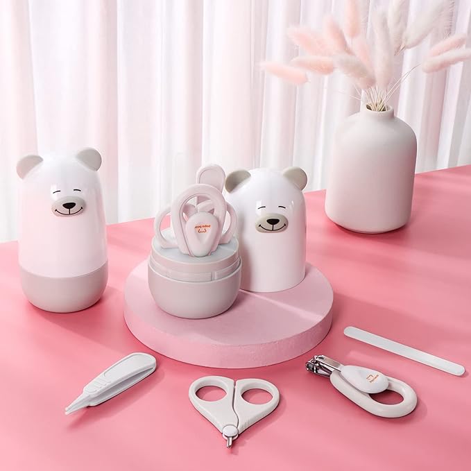 Baby Nail Clippers Set with Cute Case, Infant Fingernail and Toenail File Kit for Newborn Manicure and Pedicure, New Mom Grooming Gift