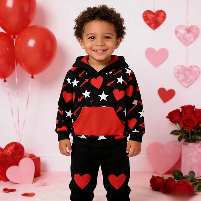 2-6T Toddler Baby Boy Clothes Color Blocking Hoodies + Pants Fall Winter Outfits