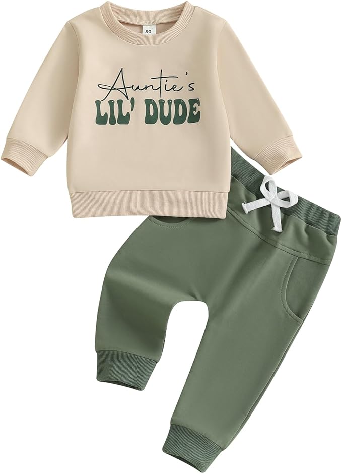 Infant Baby Boy Fall Clothes Set Funny Letter Sweatshirt Pant Outfit Toddler Winter Clothes 6 12 18 Months 2T 3T