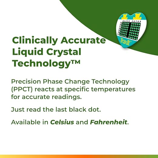 Wearable Children’s Axillary Thermometer – 48-Hour Continuous Read, Clinically Accurate, Single-Use Pediatric Thermometer for Kids, Babies, Toddlers & Infants (100-Pack (Celsius))
